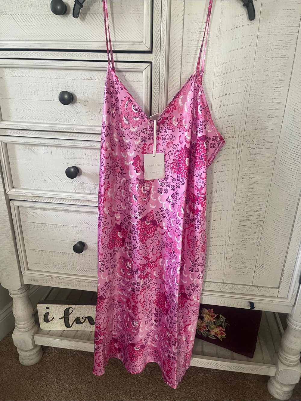 Pink Floral Satin Sleepweat by Cabernet NWT